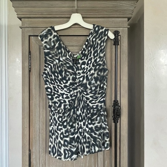 Escada blouse tank animal print rouched medium - Picture 14 of 14